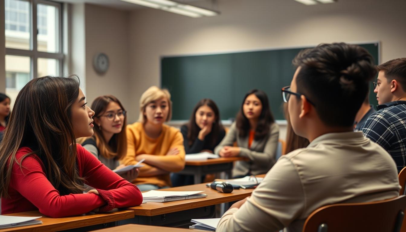 Students collaborating in study space